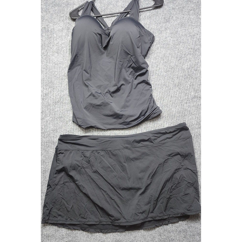 Jantzen Black Tankini Swimsuit Set 18W Top‎ and Swim Skirt Plus size